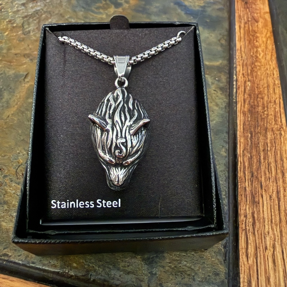 Stainless Steel Wolf Pendant Necklace